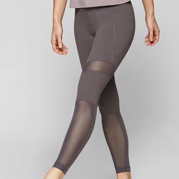 Athleta Mesh Block Stash Pocket Salutation High Rise Athletic Leggings Pants XS - Picture 1 of 10